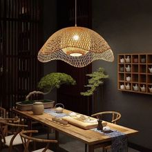 竹编民宿餐厅现代卧室客厅藤编艺术创意个性禅意茶室吊灯古风吊灯