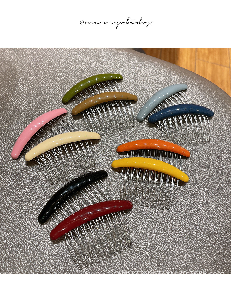 韩国无痕发梳倒插梳少女感刘海梳发卡防滑盘发后脑勺碎发发夹发饰