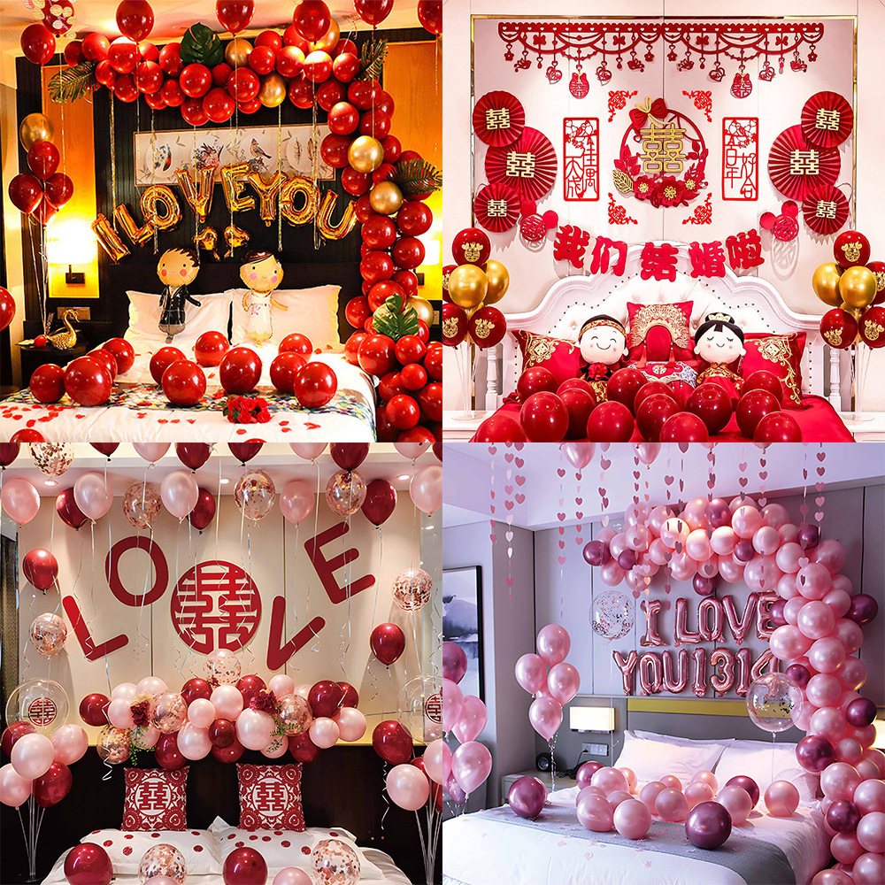 Double Layer Wedding Balloons Set Wedding Room Decoration Wedding Purchase List Proposal Festive Wedding Supplies Wholesale