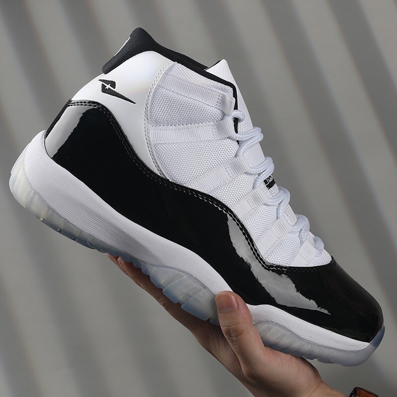 正品头层牛皮aj11大魔王高帮篮球鞋莆田鞋运动跑步鞋康扣乔aj男鞋