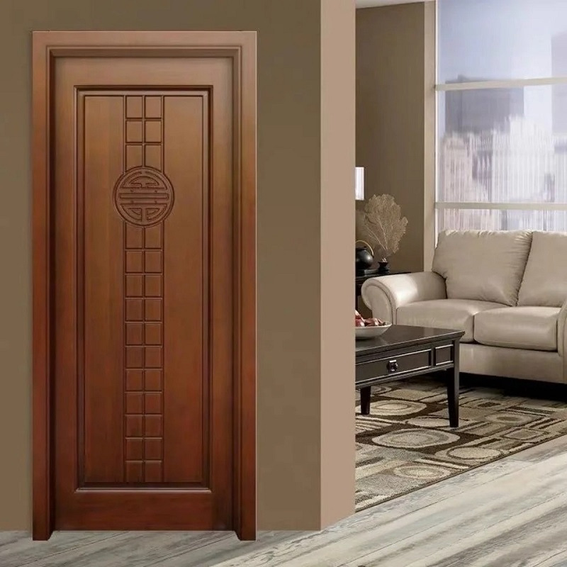 新中式风格实木门高端烤漆原木门别墅隔音木门室内门卧室门静音门