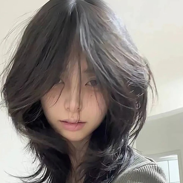 假发短直发狼尾病娇中分刘海中性发型鲻鱼头帅气韩系仿真整顶发套