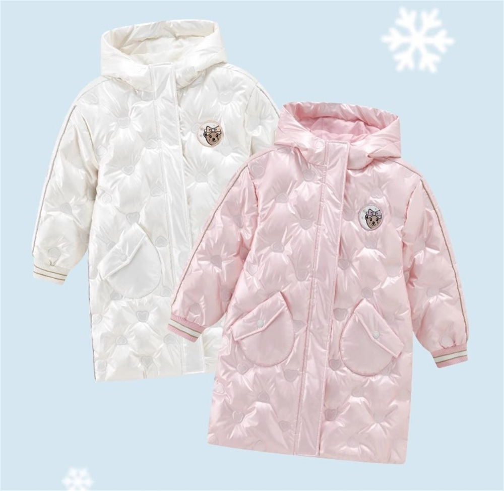 韩版冬季女童两色长款连帽羽绒服保暖外套tkjd228654k-00一件代发