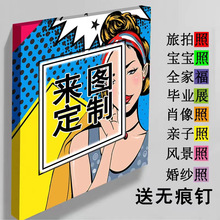 动漫帆布画框日系挂画人物海报装饰画来图来样图片自定义彩色印刷