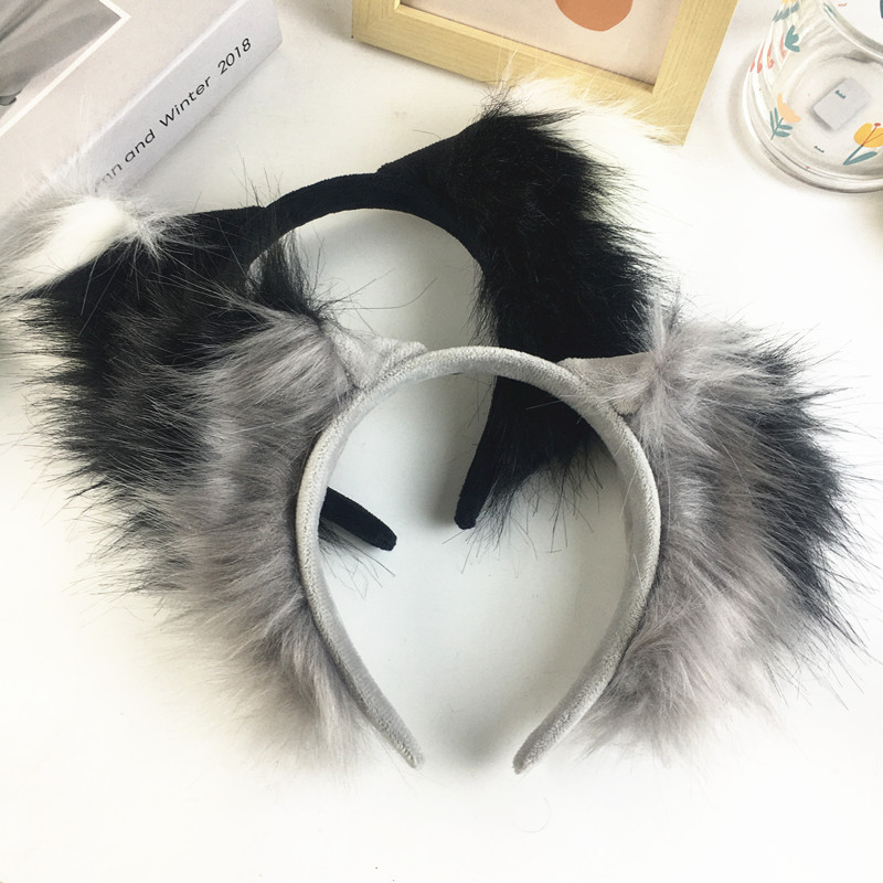 可爱毛绒狐狸耳朵发箍卡通兽耳头饰女漫展动物装饰头箍拍照发卡