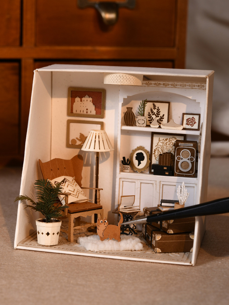 智趣屋diy小屋手工制作迷你微缩场景书房子拼装模型礼物女孩玩具
