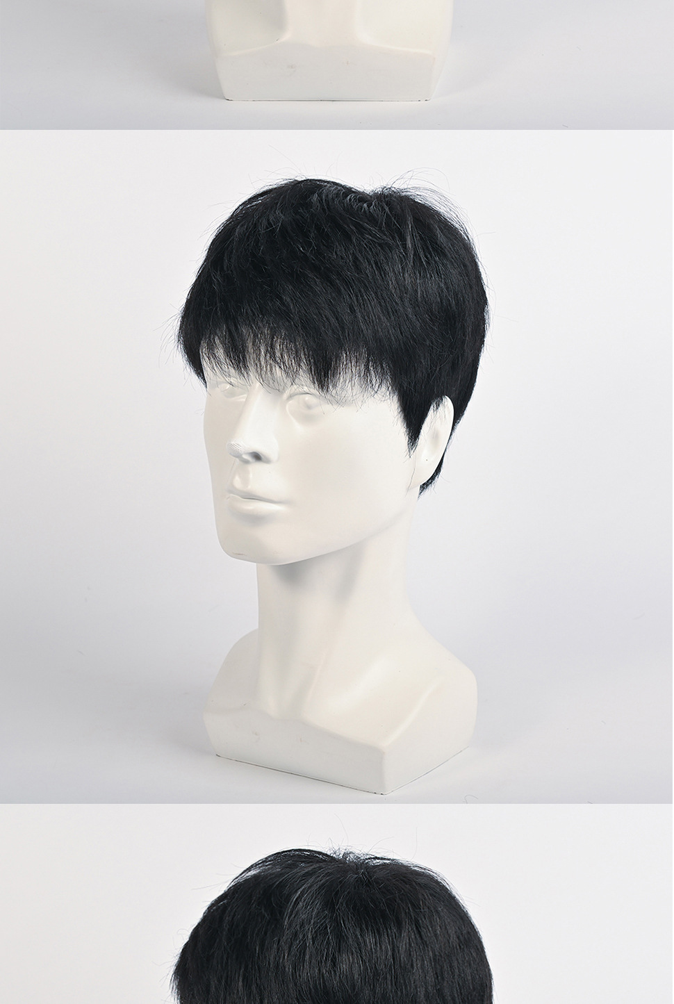 真发假发男中老年真人发丝男士假发帅气逼真老年男性假发自然短发