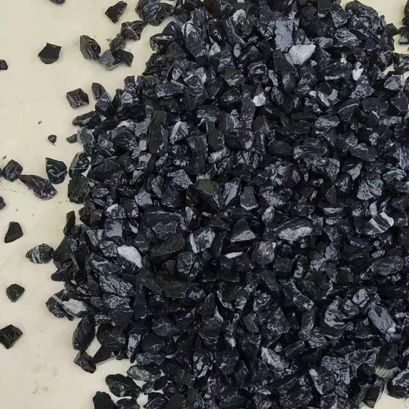 黑山石小碎石机制碎石野山石 灰黑色 厂家批发工程铺路黑山石石子
