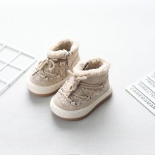 婴儿棉鞋冬季宝宝学步鞋1一3岁男小童加绒加厚雪地靴女高帮保暖鞋