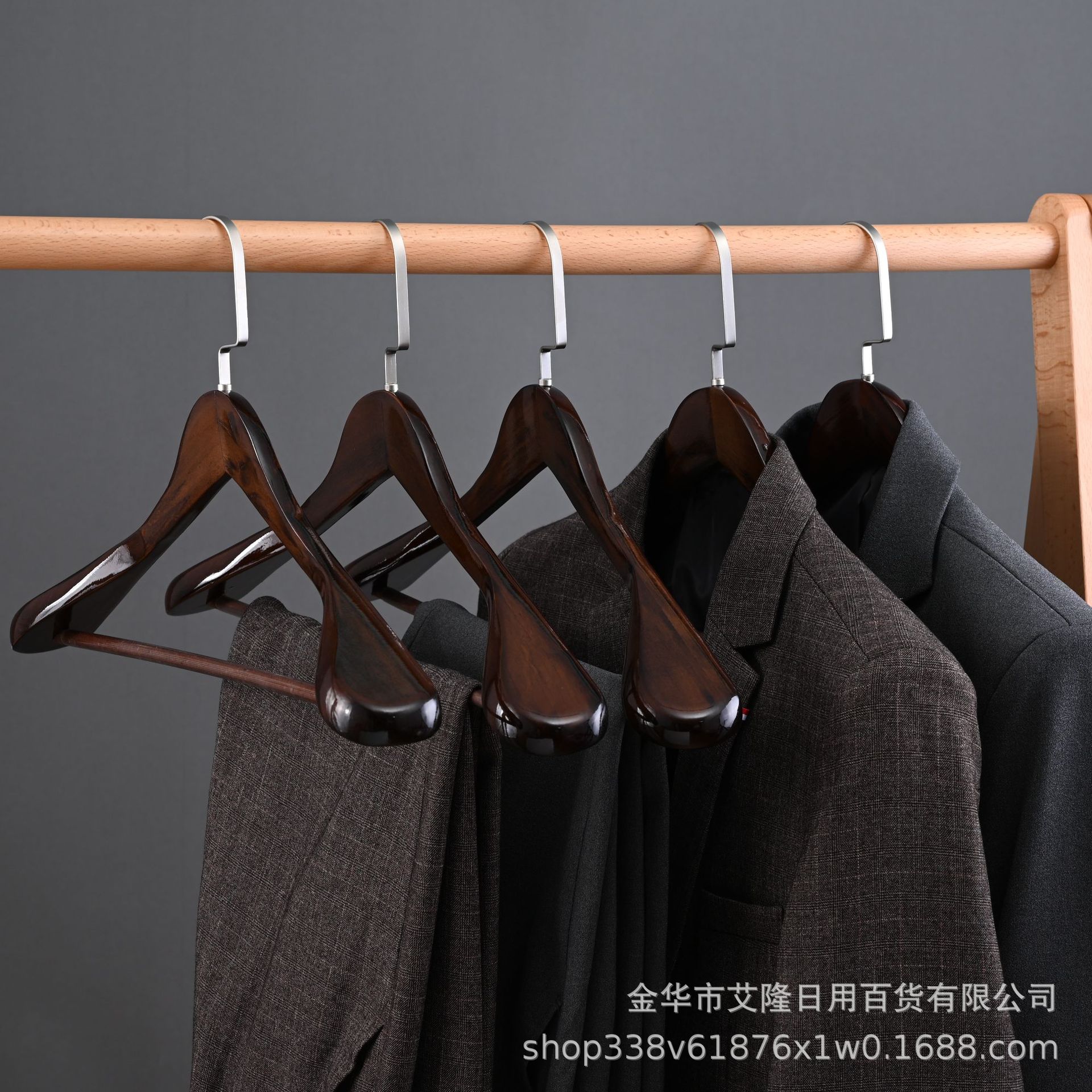 宽肩无痕实木衣架服装店酒店大衣服架子西服西装衣服撑子衣挂定制
