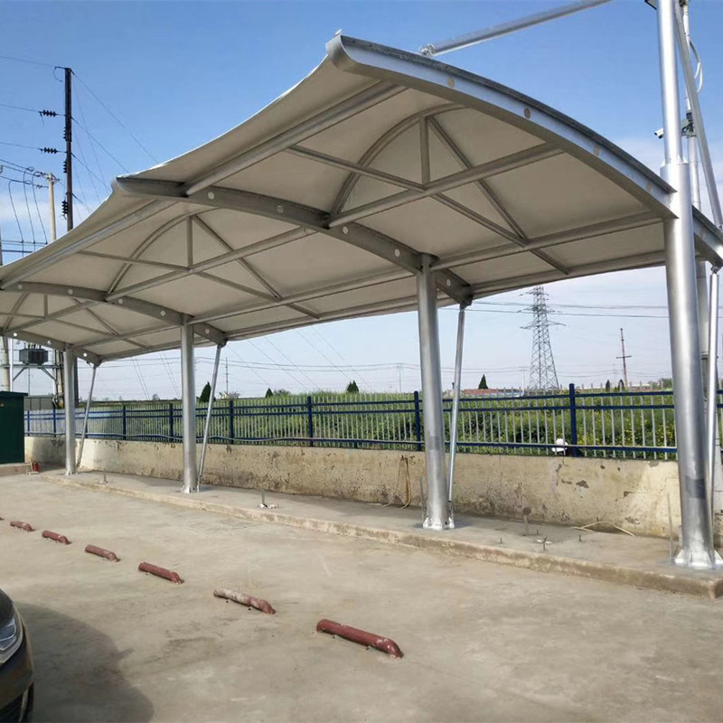 定制小区膜结构停车棚户外汽车充电桩雨棚七字张拉膜电动车遮阳篷