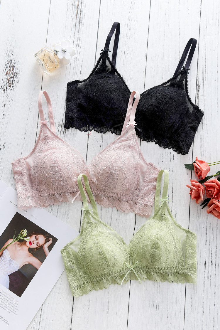 6193舒芙蕾软糯活性乳胶内衣丝滑法式浪漫蕾丝设计聚拢文胸套装