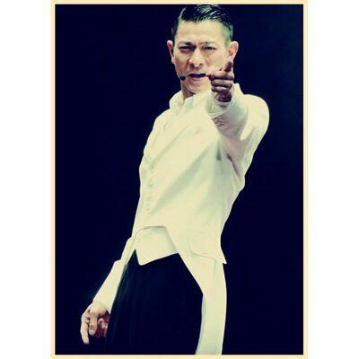 包邮港台男明星四大天王华仔刘德华海报复古牛皮纸装饰画宿舍墙画