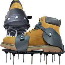 户外园林草地钉鞋2023新款PU皮草坪充气鞋花园艺工具增氧曝气鞋子