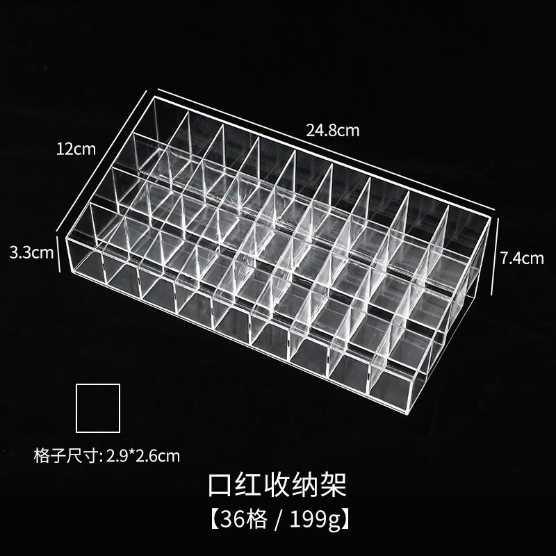 Lipstick Storage Box Dustproof Desk Cosmetic Nail Polish with Lid Transparent Acrylic Lip Lacquer Lipstick Shelf