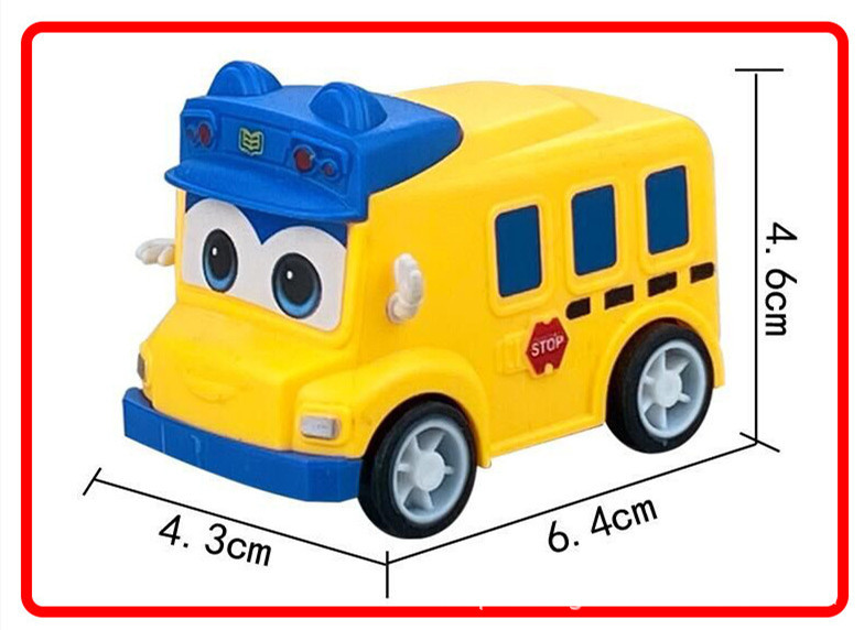 Genuine Goethe Variety School Bus Q Version Cartoon Fun Power Control Car Cake Baking Ornaments Gashapon Machine Toys
