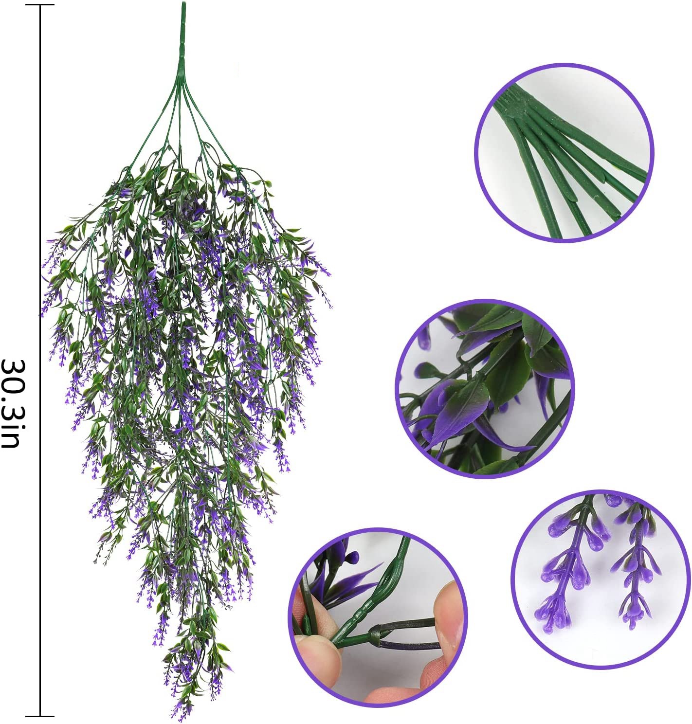 Wholesale Artificial Lavender Wall Hanging Flower Decoration Emulational Plants and Flowers Rattan Balcony Wall Vine Green Plant Dress up