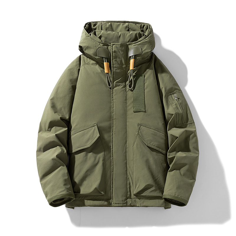 Cross-Border Men's down Jacket 2023 Winter Fashion 90 Velvet Overalls Windproof Warm Men's Clothing in Stock Wholesale