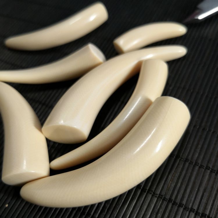 真猛犸象牙小牙尖吊坠挂件体手工磨制好料满牙纹