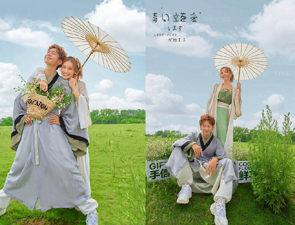 影楼婚纱摄影情侣主题外景旅拍古风艺术照男女情侣汉服国潮写真装