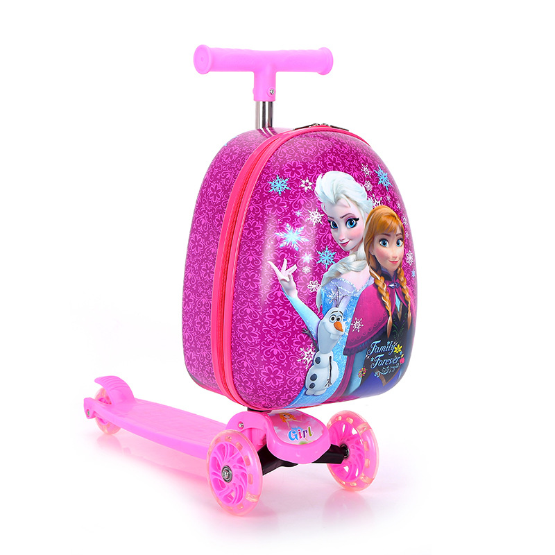 Factory Wholesale Children's Trolley Case Cartoon Luggage Children Scooter Trolley Case Logo Can Be Printed