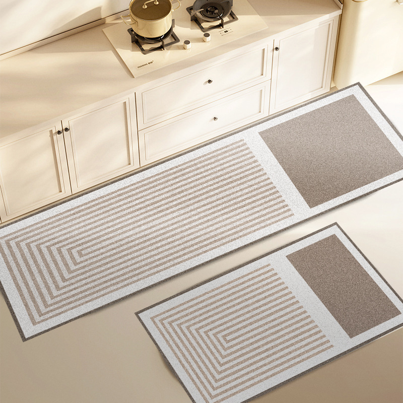 Silent Wind Oval Kitchen Floor Mat Soft Diatom Ooze Absorbent Carpet Non-Slip Stain-Resistant Doorway Foot Mat Household Carpet