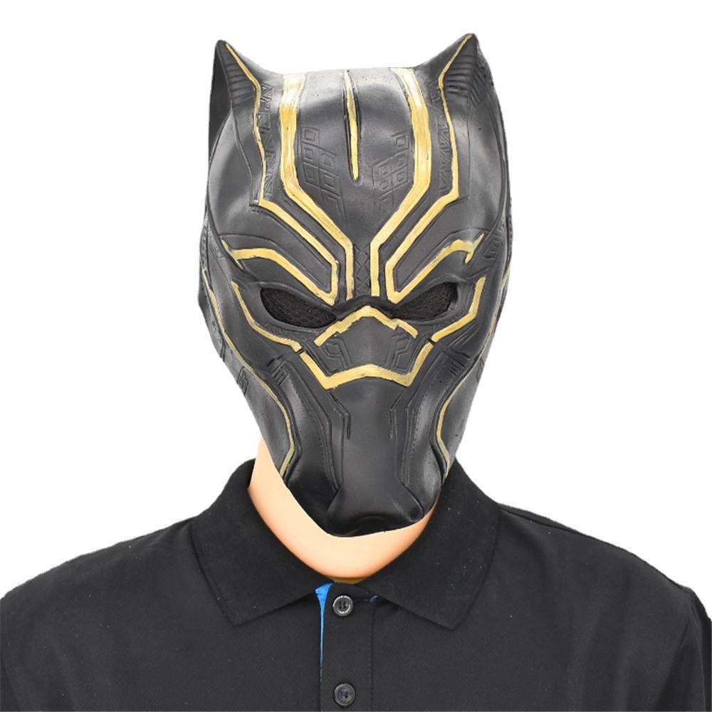 影视装扮脸谱道具内战黑豹面具节日漫威英雄乳胶头盔面罩cos头套