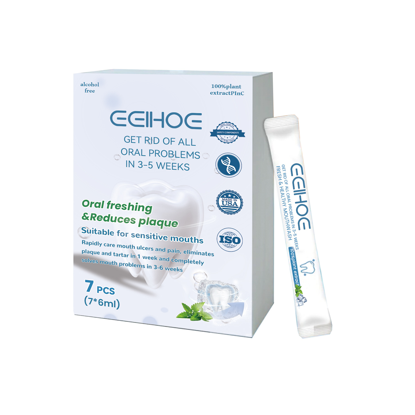 Eelhoe Mouthwash Disposable Portable Mouthwash Deep Cleaning Teeth Stains Fresh Breath