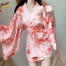 Pure Desire Wind Japanese bathrobe cherry blossom kimono跨境