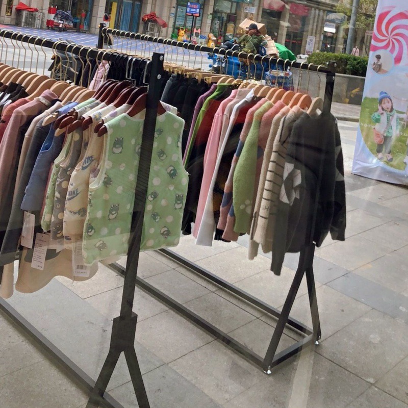 摆摊架子地摊铁艺服装店展示架落地式中岛店货架家用晾衣架衣帽架