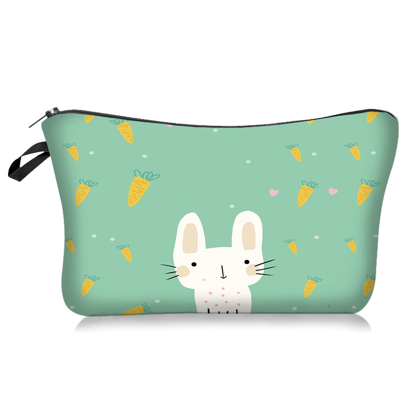 Cross-Border New Arrival Cartoon Rabbit Series Cute Animals Melody Cosmetic Bag Handheld Storage Wash Bag Lazy Portable Travel Bag