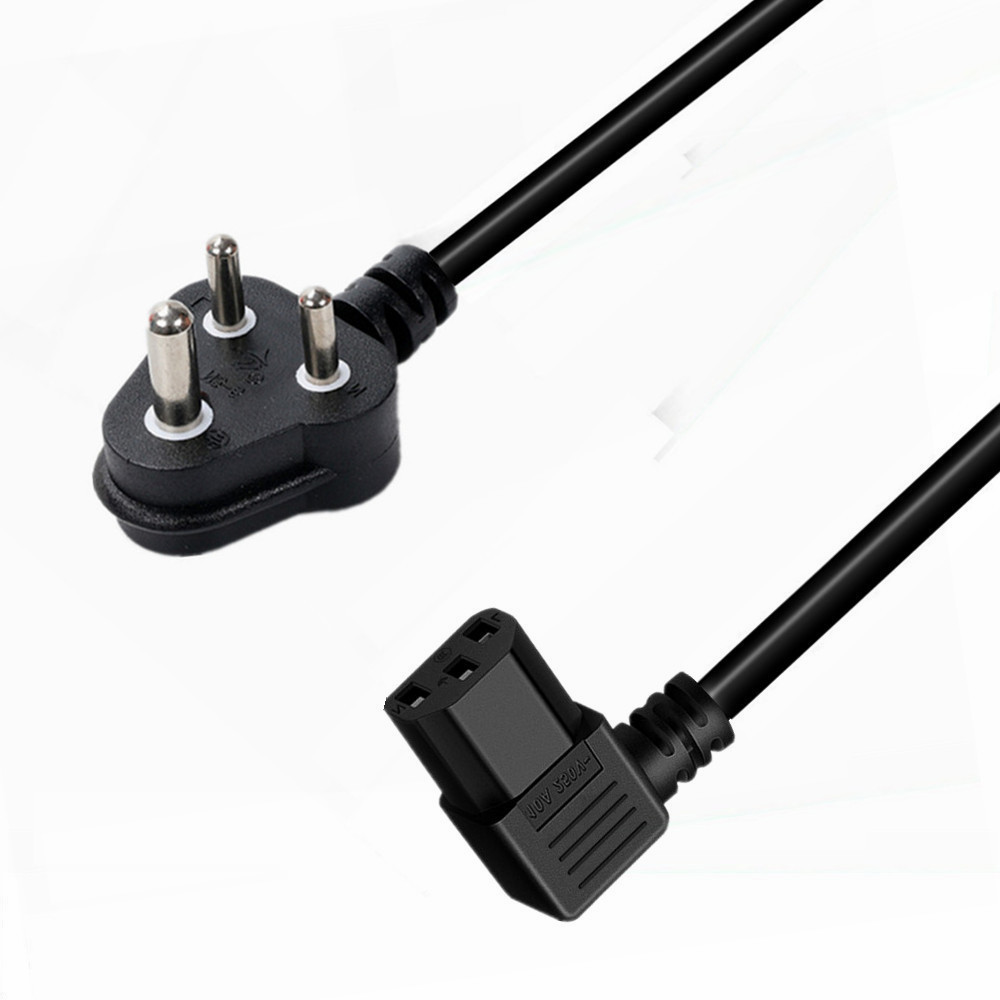 供应南非电源线 大小南非右弯三插品字尾梅花尾 南非ac插头电源线