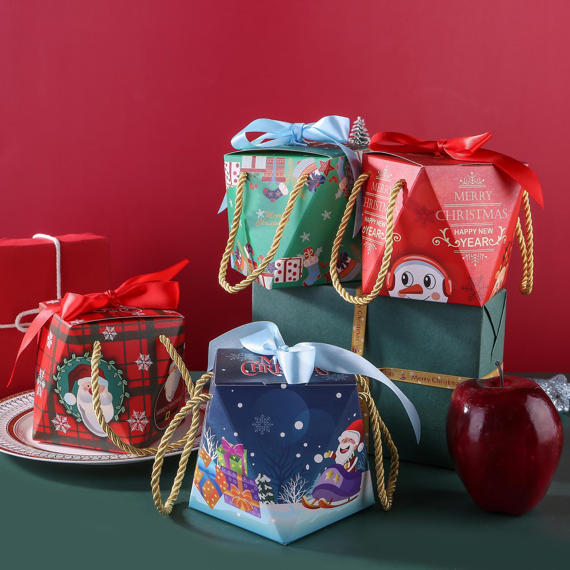 平安夜苹果礼盒平安果包装盒圣诞节礼物小礼品苹果盒子包装纸纸盒