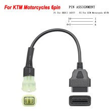 KTM 6 Pin To 16Pin OBD2 Motorcycle Connector摩托车检测连接线