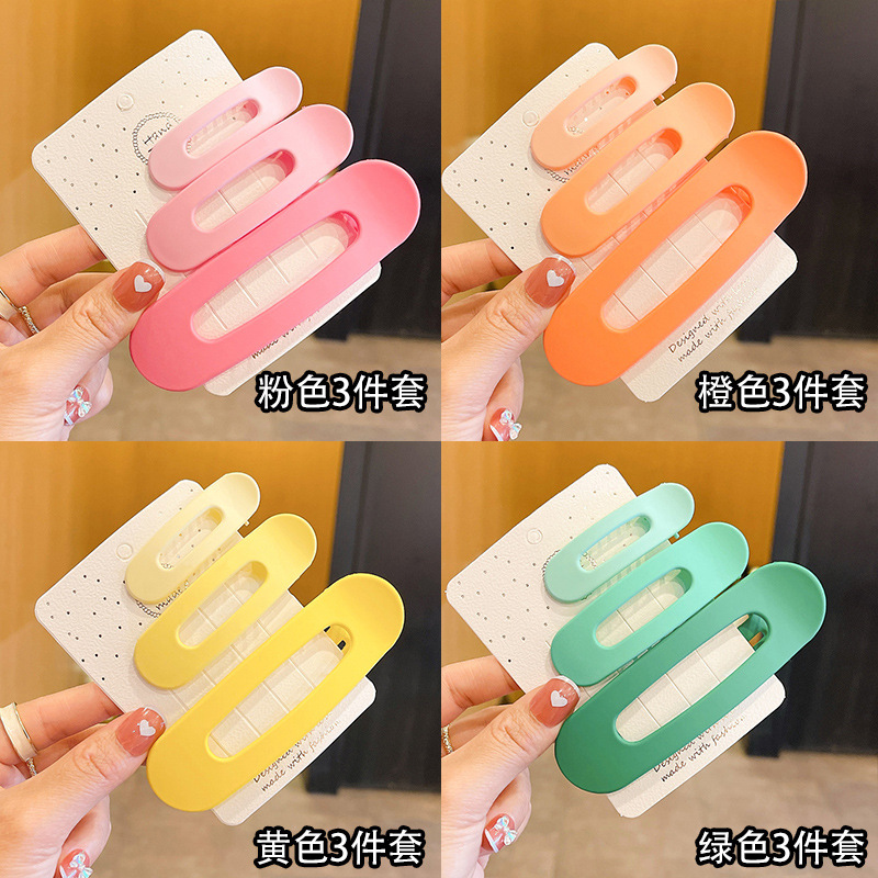 [16 Sets of 48] Internet Celebrity Candy Color Large Back Head Barrettes Korean Hairpin Side Duckbill Clip Hair Accessories