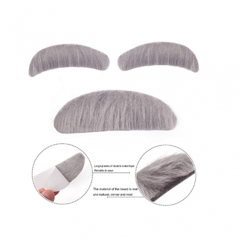 old man stick-on mustache & eyebrows1920派对配饰老爷爷胡子