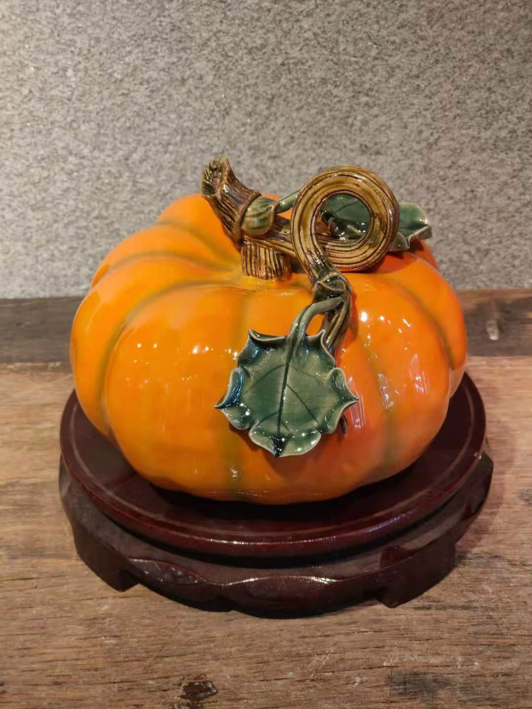 南瓜金瓜顶呱呱手工茶宠摆件陶瓷装饰中式礼品