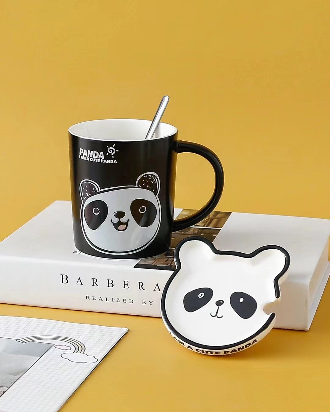 可爱超萌熊猫马克杯 个性创意办公室水杯子 家用情侣早餐杯牛奶杯