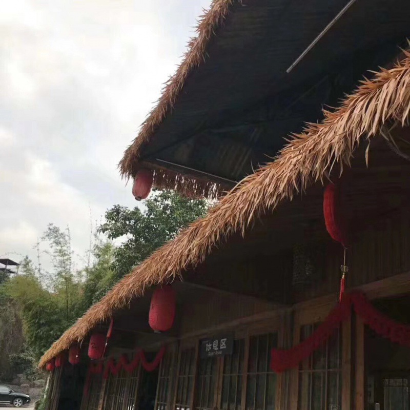 仿真茅草人造真瓦毛草稻草pvcpe塑料铝合金制屋顶屋檐顶棚装饰