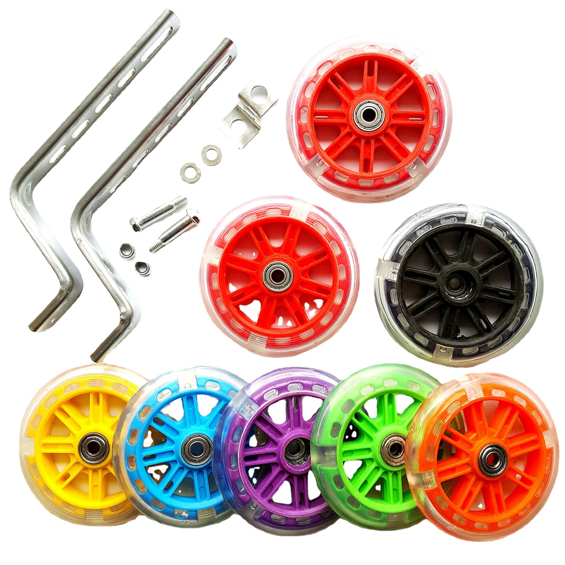 通用童车配件12寸-20寸副轮平衡辅轮静音闪光辅助轮儿童骑行用品