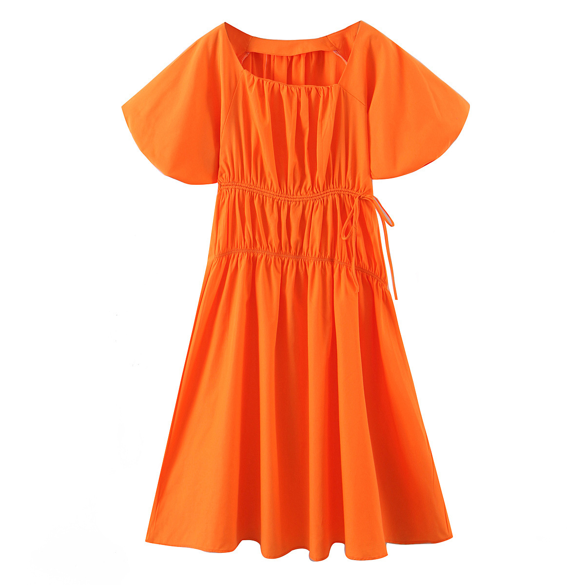 橙色连衣裙夏女图片