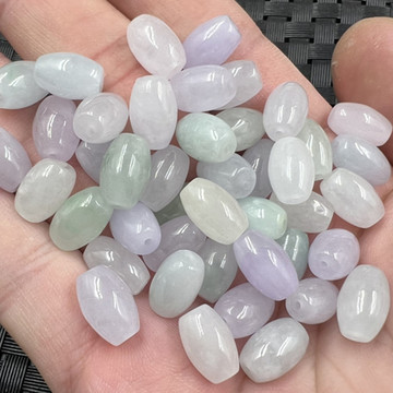 玉石散珠翠玉巴山料米珠散珠紫罗兰路路通散珠diy手链项链戒指珠