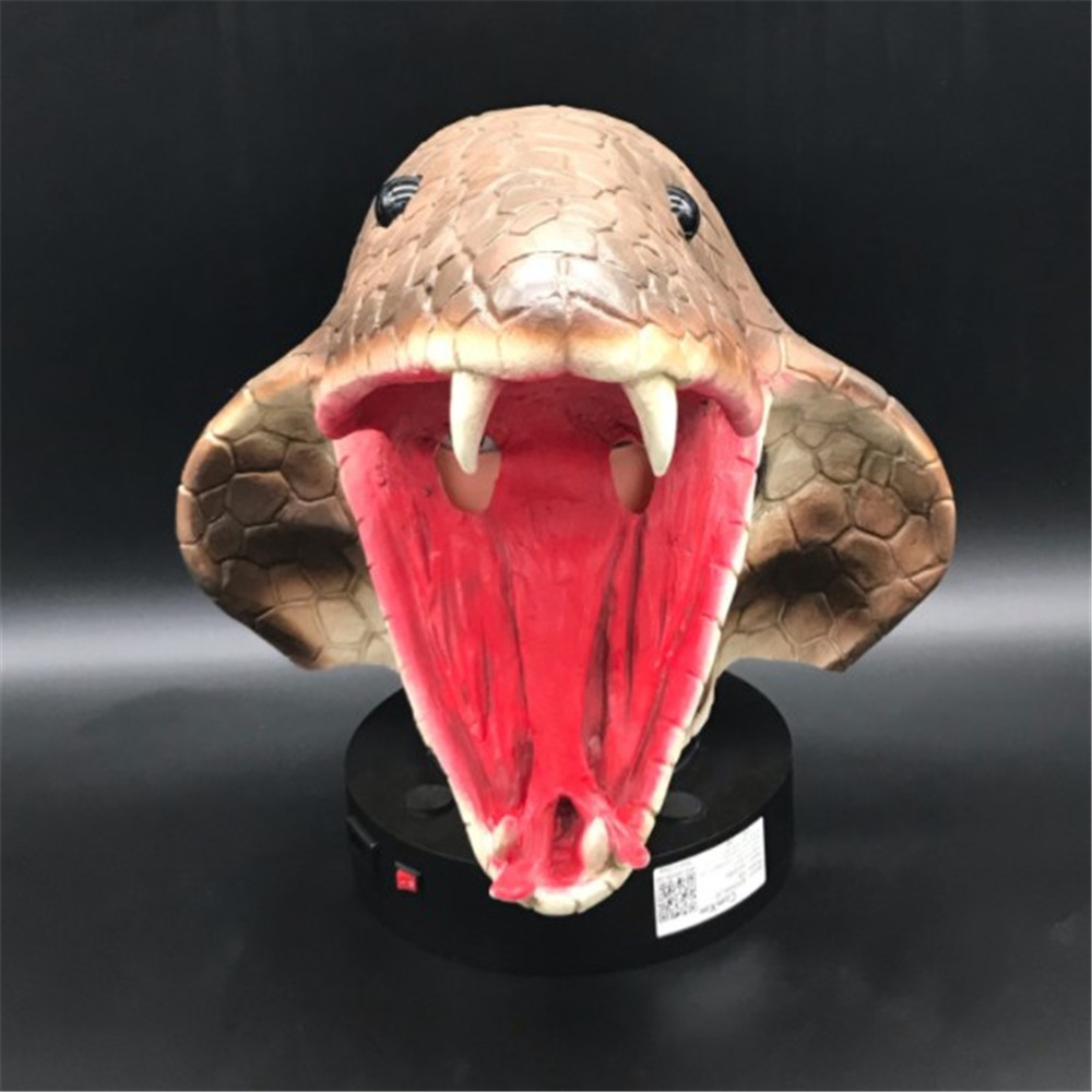 眼镜蛇面具蟒蛇乳胶头套万圣节恐怖仿真动物装扮道具cosplay mask