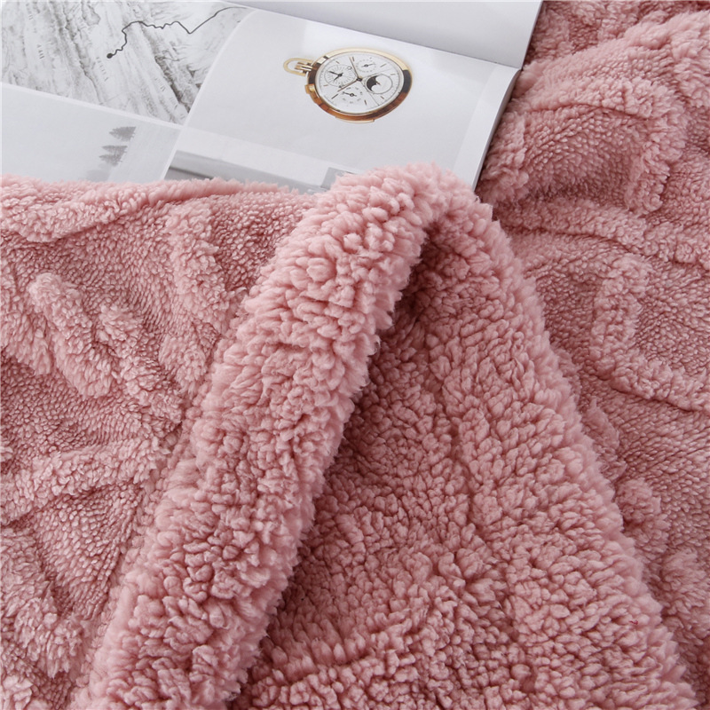 Nordic Tower Velvet Same Color Berber Fleece Blanket Double-Sided Velvet Thickened Multi-Functional Office Blanket Autumn and Winter Comforter