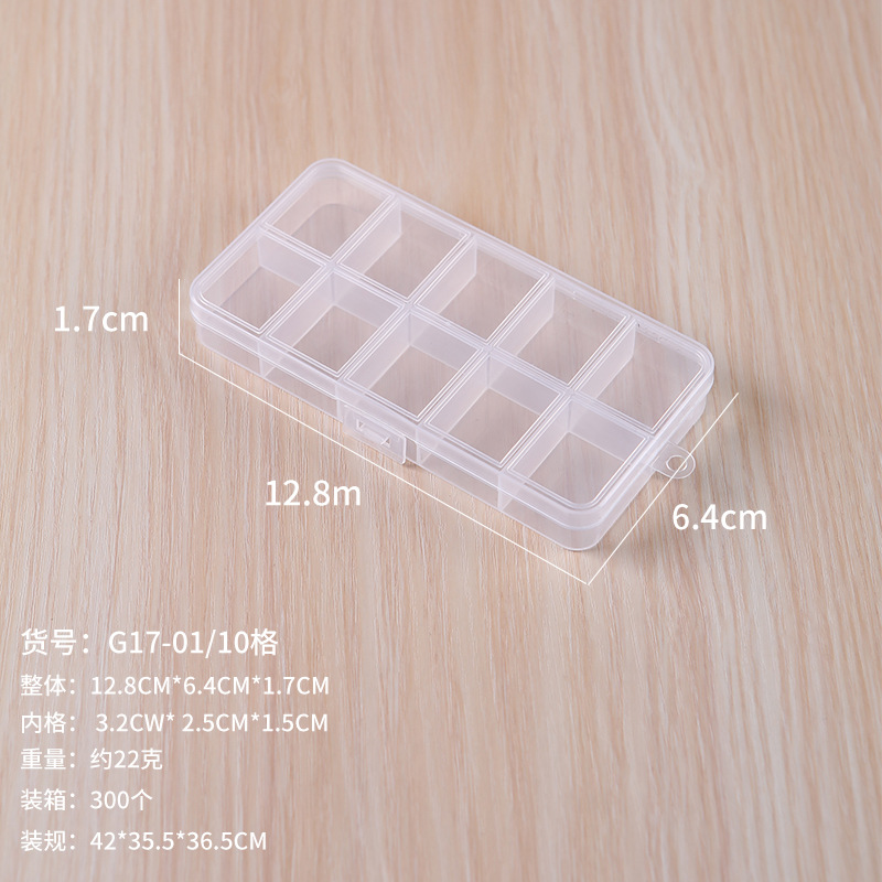 10 Grid 15 Grid 24 Grid 28 Grid Card Slot Fixed Transparent Covered Plastic Box Sample Display Box Jewelry Box Jewelry Box