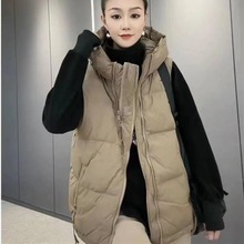 连帽羽绒服马甲女2023秋冬新款韩版休闲设计感欧货马夹羽绒服坎肩