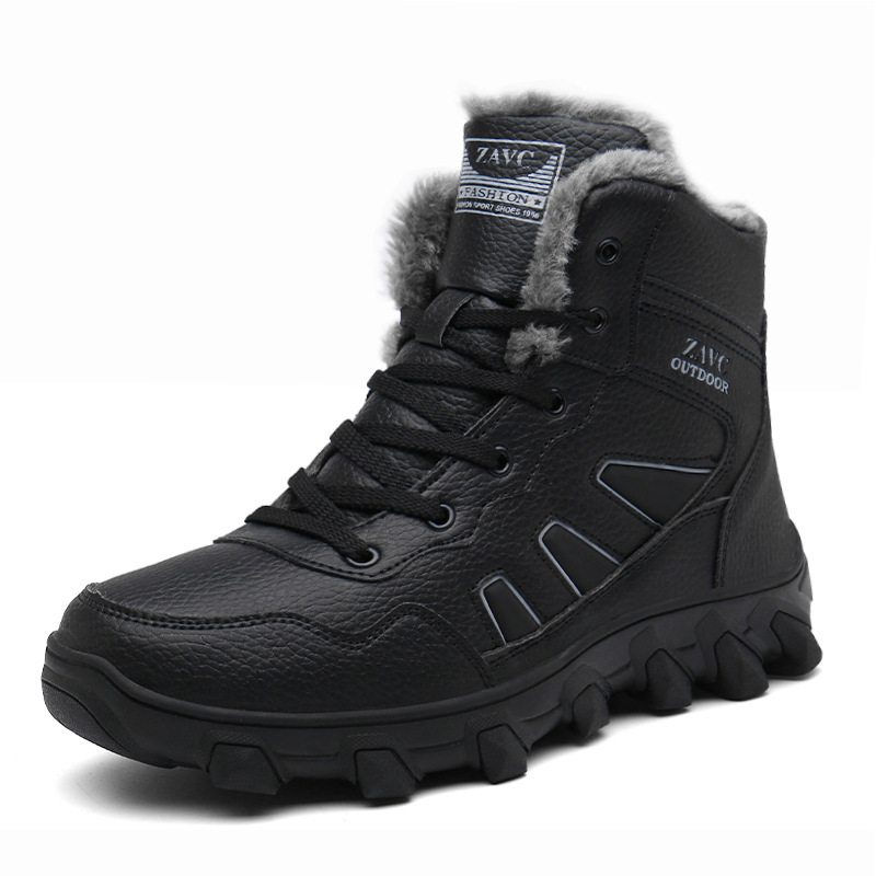 东北雪地靴男士冬季保暖加绒加厚高帮户外棉鞋防水防滑大码棉靴子