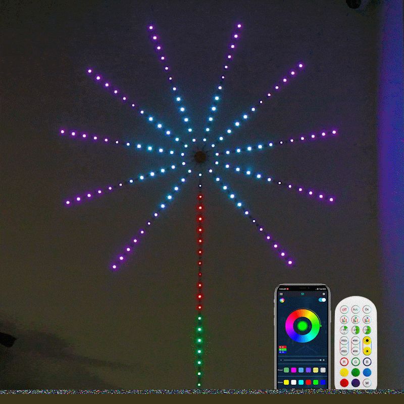 Cross-Border Factory Trade Christmas Decoration Led Music Running Water Horse Explosion Light with Full Color Fireworks