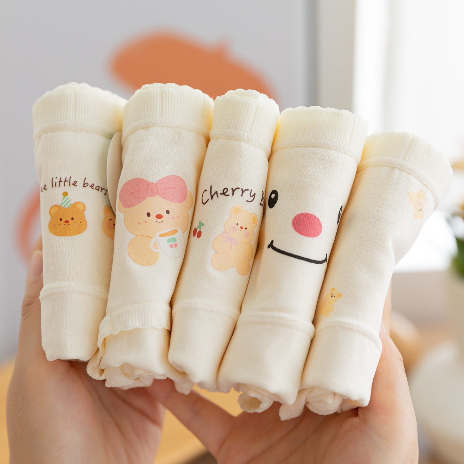 【奶油小熊】可爱卡通10A加长裆纯棉裆女生少女学生中腰内裤