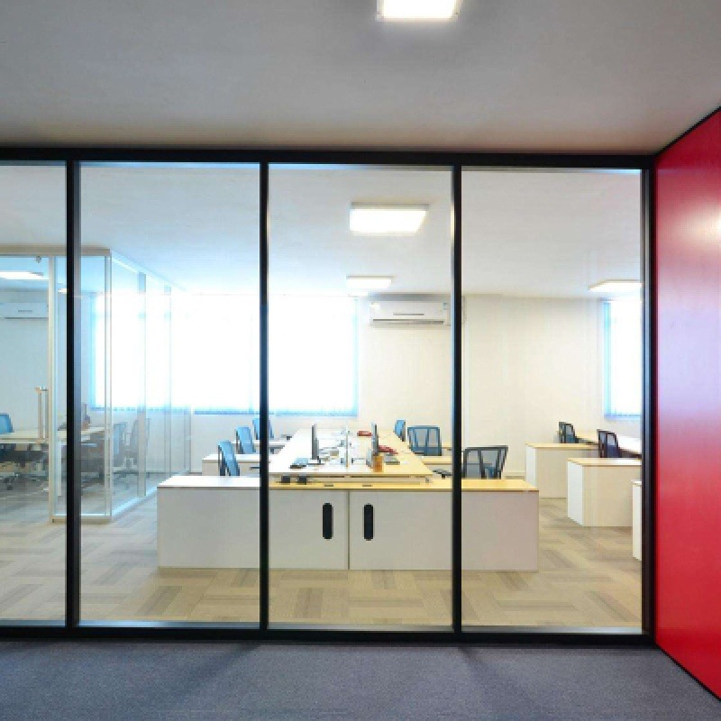室内办公室钢化玻璃隔断高隔断隔墙带百叶办公屏风磨砂铝合金隔音